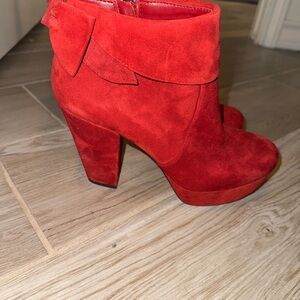 Red Suede Ankle Boots